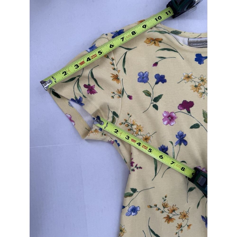 Vtg Coldwater Creek Midi Dress Yellow Floral Cottagecore 90s Feminine Easter - Picture 9 of 12